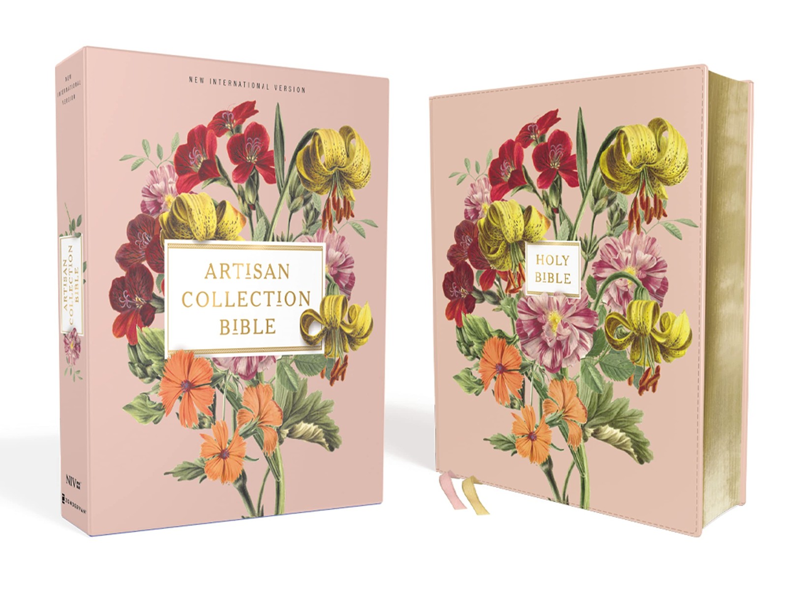 NIV, Artisan Collection Bible, Leathersoft, Blush Floral, Red Letter, Comfor…
