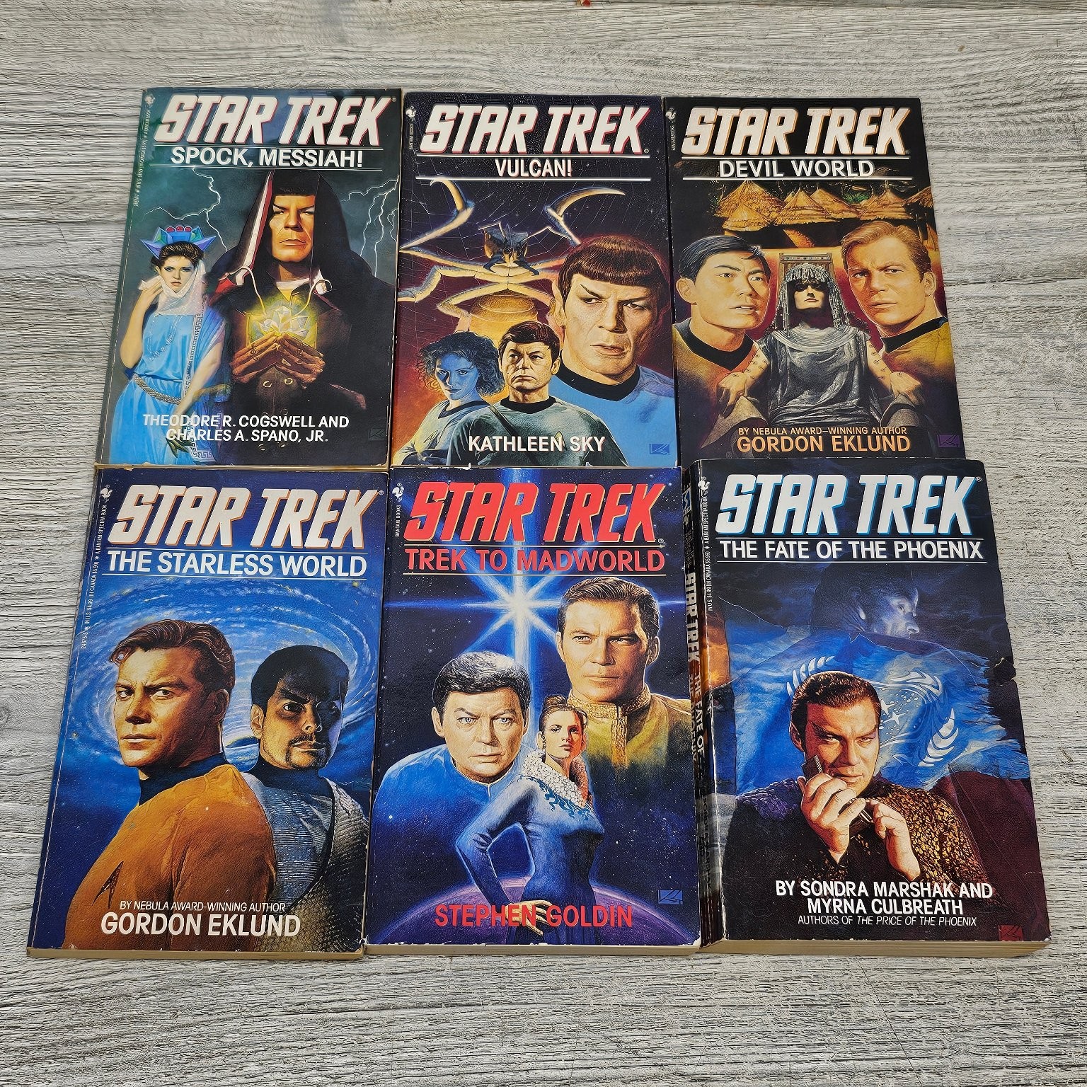 Star Trek Lot 6 Books Sci-Fi Vintage Paperback Bantam Marshak Goldin Eklund Sky