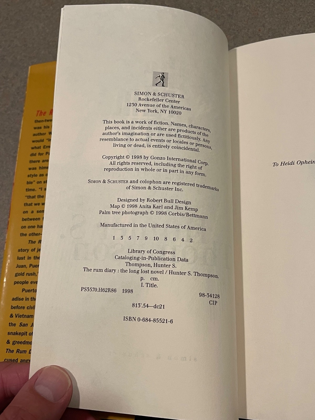 The Rum Diary by Hunter S Thompson (First Edition, 1st Printing Hardcover DJ)