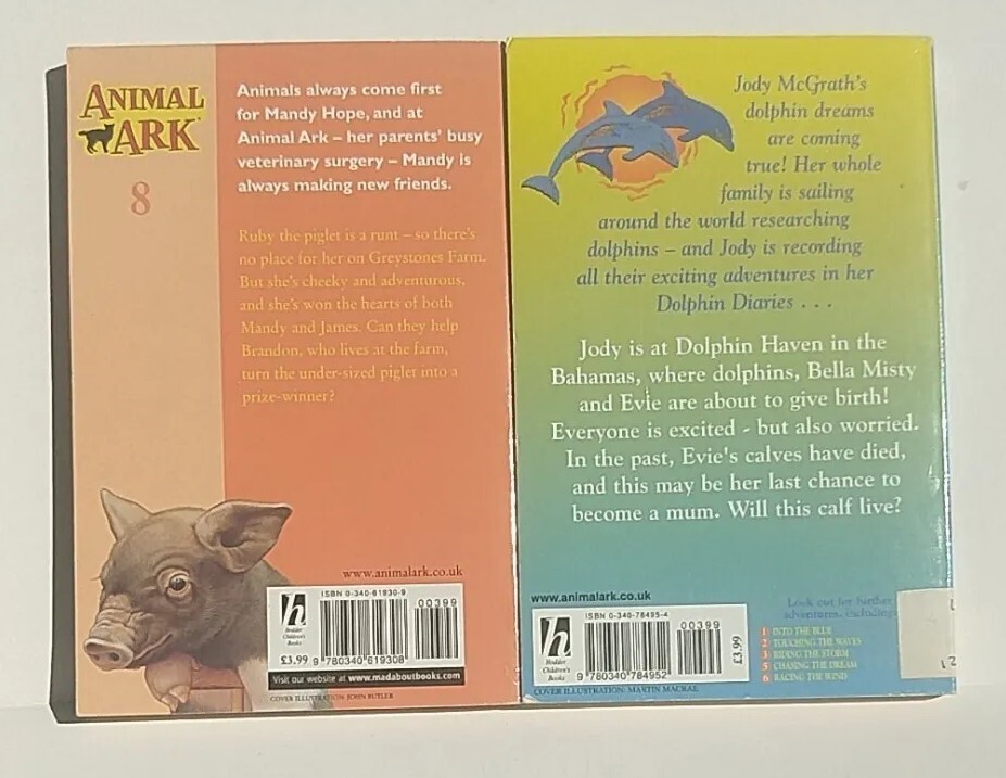 Lucy Daniels Dolphin Diaries / Piglet In A Playpen Lot of 2 Paperback Books