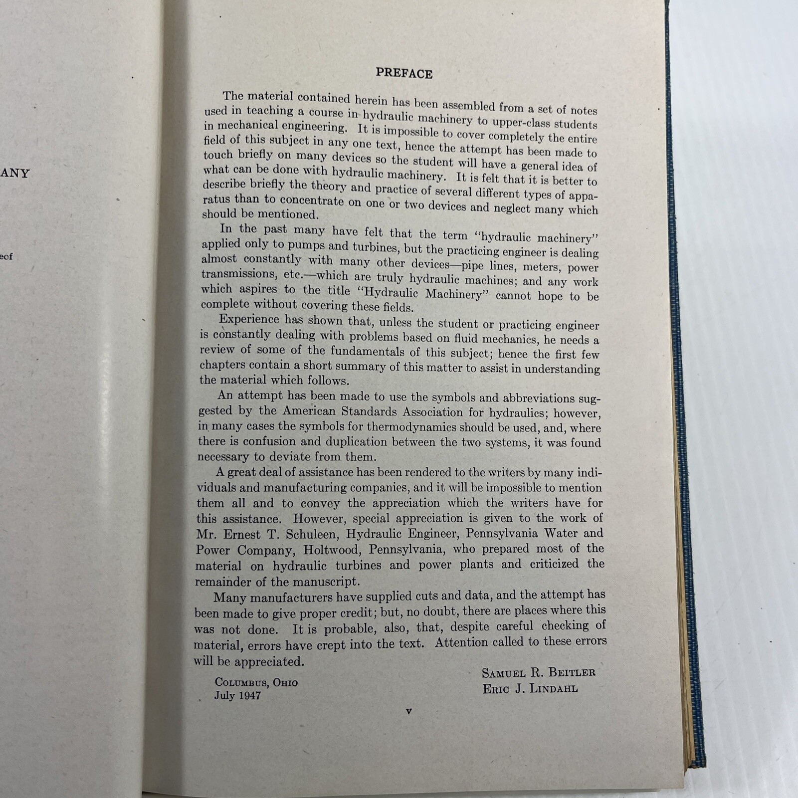 Hydraulic Machinery 1947 Vintage Book Hardcover Lindatil