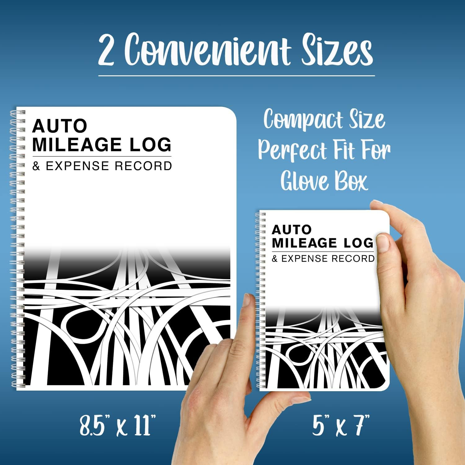 Auto Mileage Log Book Expense Record For Taxes 5×7 Wire O 126 Pages USA