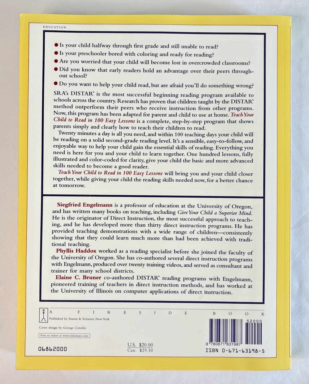 Teach Your Child To Read In 100 Easy Lessons Engelmann Haddox Bruner PB