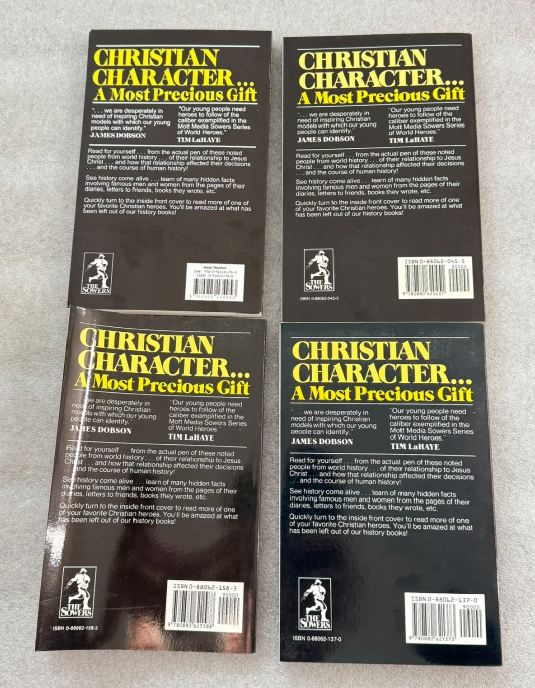 HOMESCHOOL Sowers Book Lot 4 Christian Biography Webster-Morse-Jackson-Newton