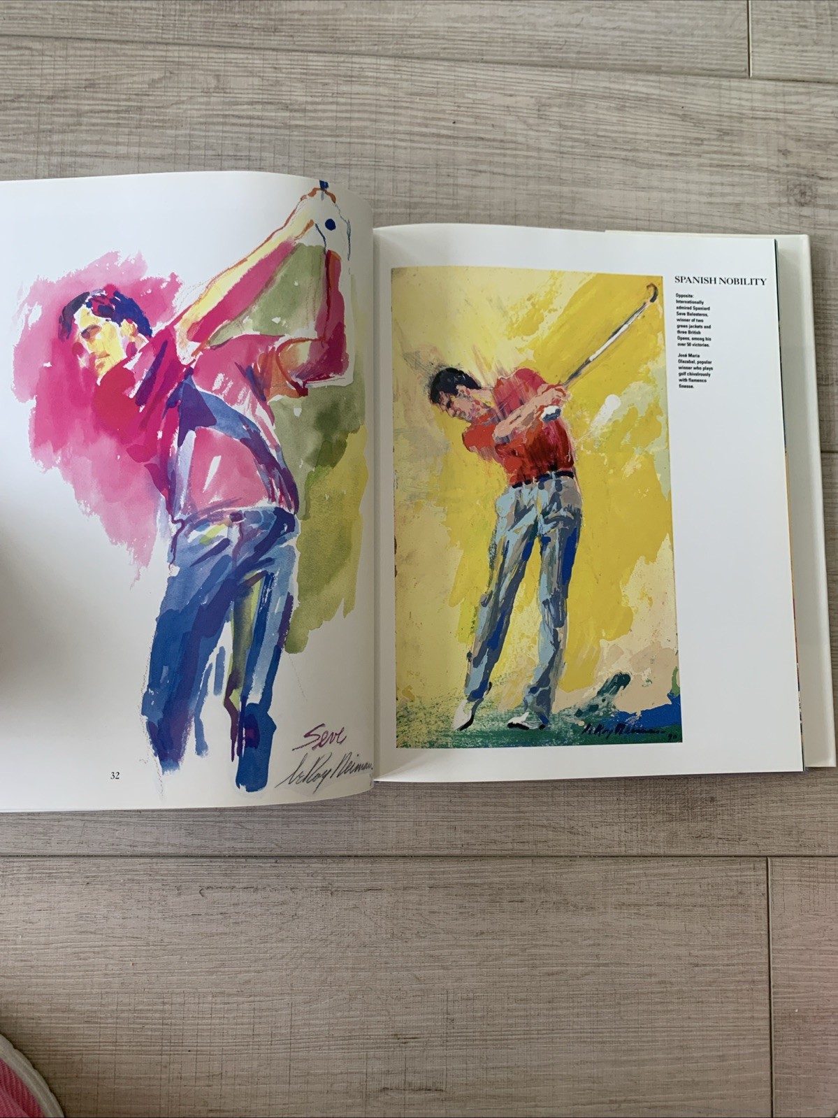 Leroy Neiman Signed Ist Ed 1992 HC Big Time Golf Full Color Famous Golfers New