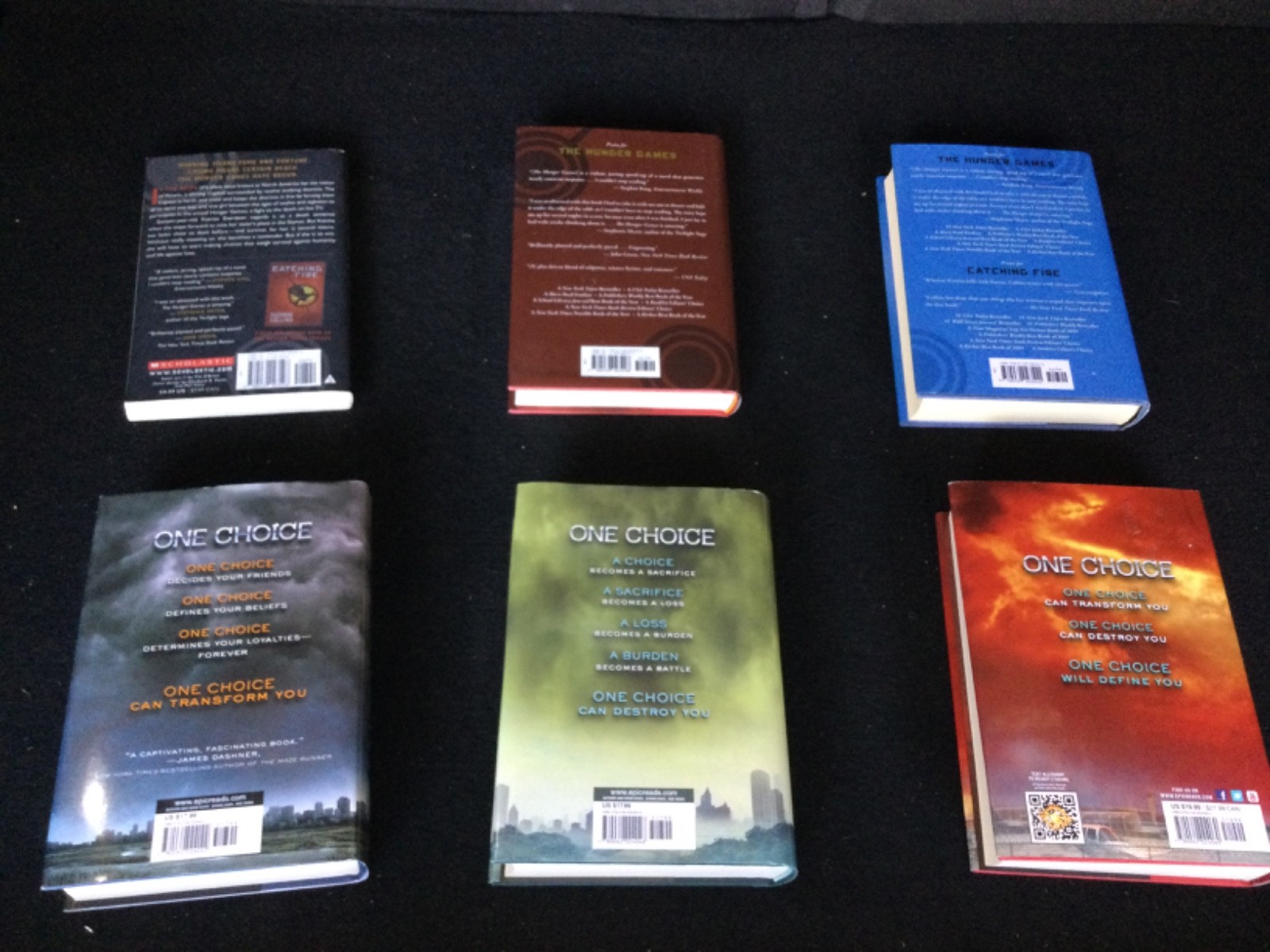 Hunger Games 3 Book Set (1PB/2HC) & Divergent 3 Books (3 HC) 6 Books in All VG
