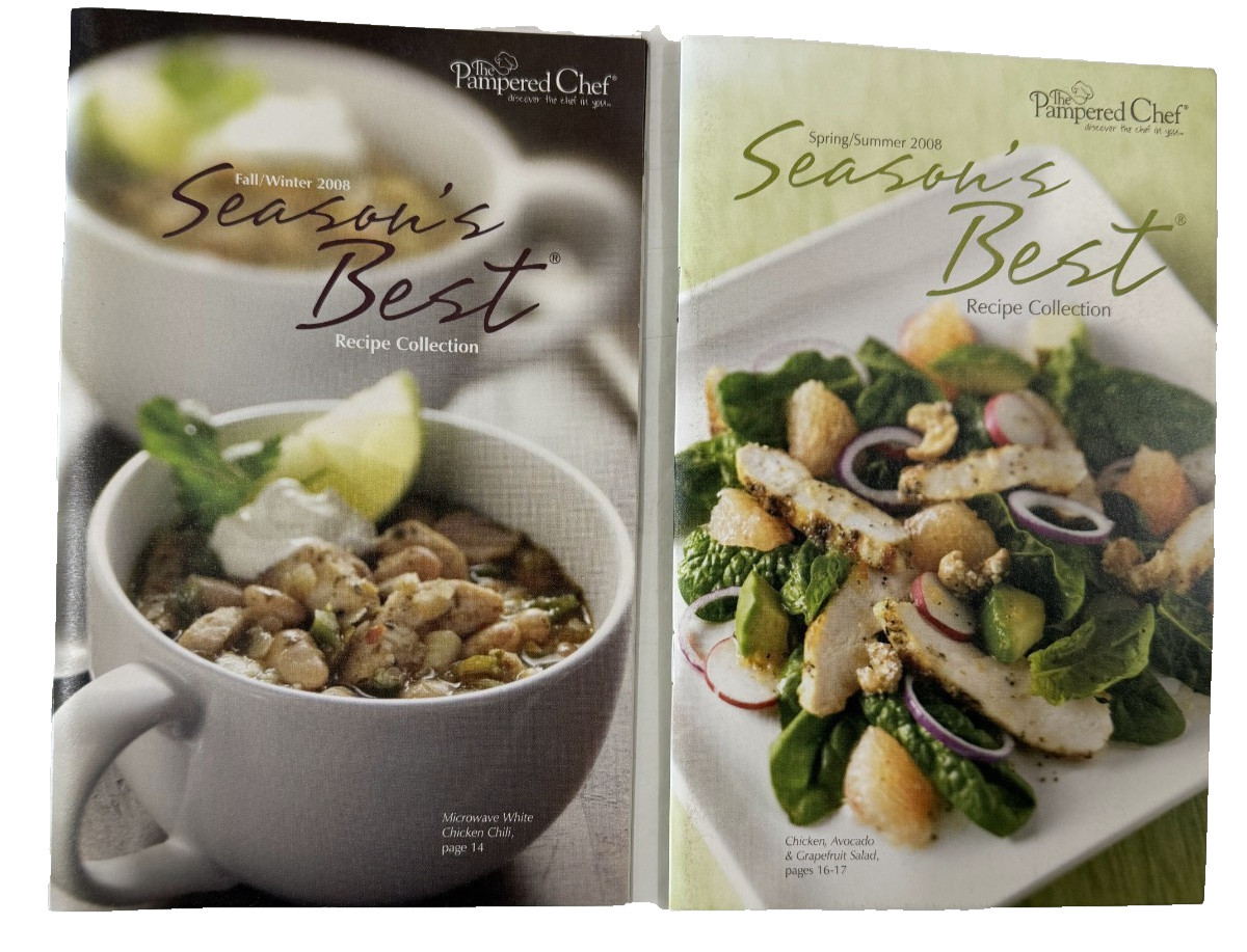 Pampered Chef Season’s Best Recipe Collection Books Lot 17 1995 2000-2008 2013