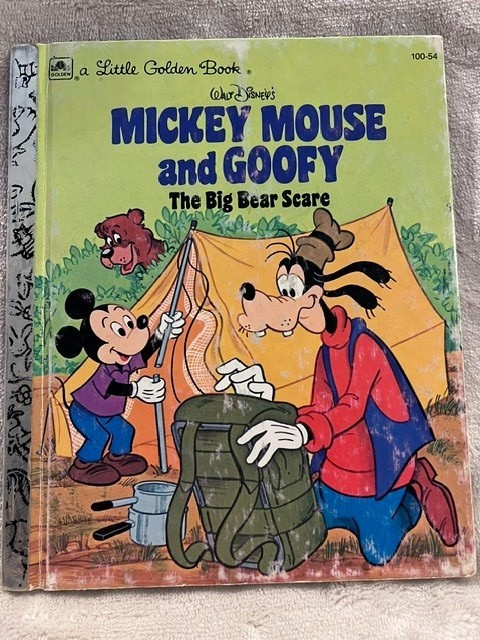 Walt Disney’s Mickey Mouse and Goofy The Big Bear Scare-Little Golden Book 1978