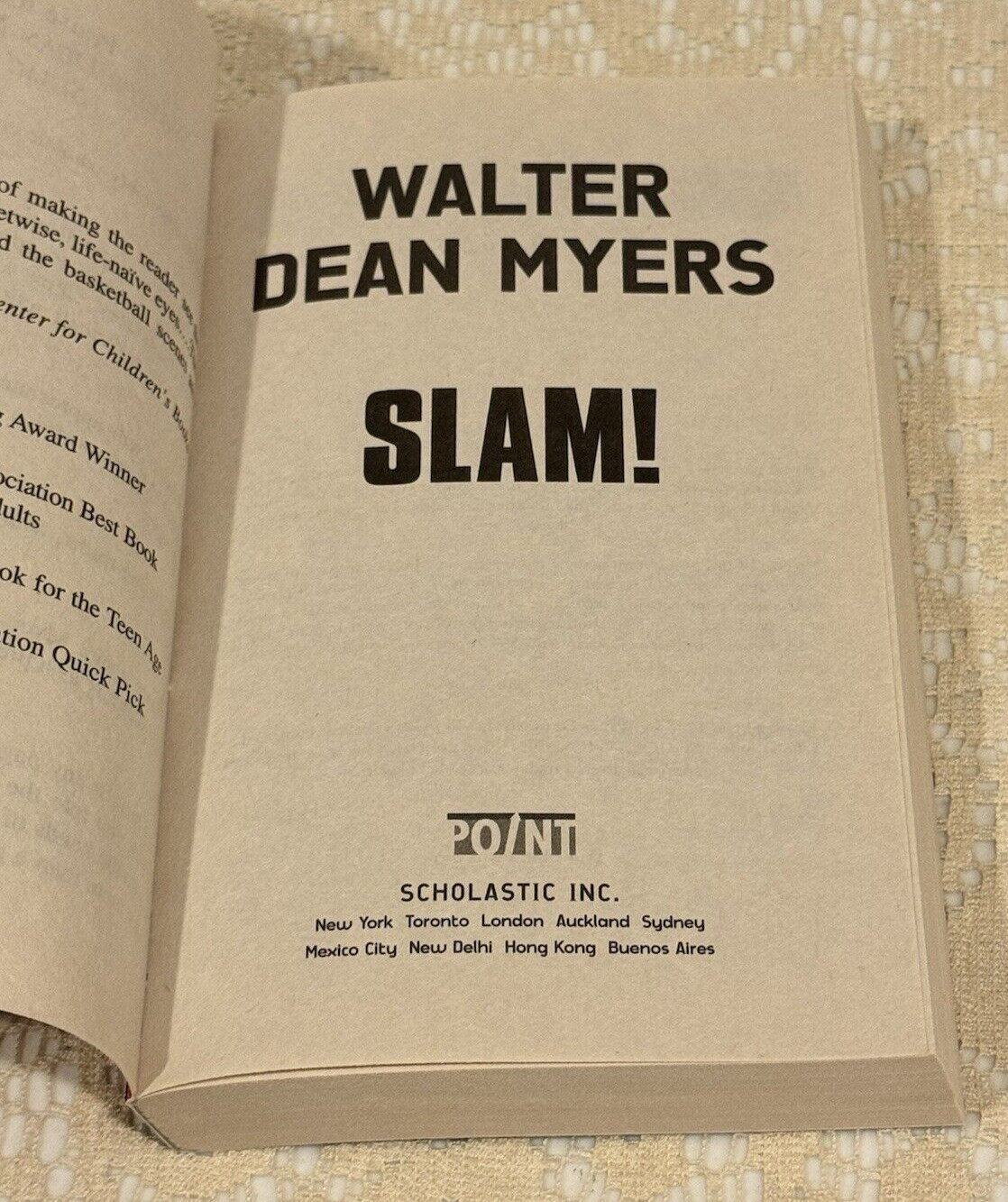 Point Signature Ser.: Slam! by Walter Dean Myers,1996 Paperback Book, Scholastic