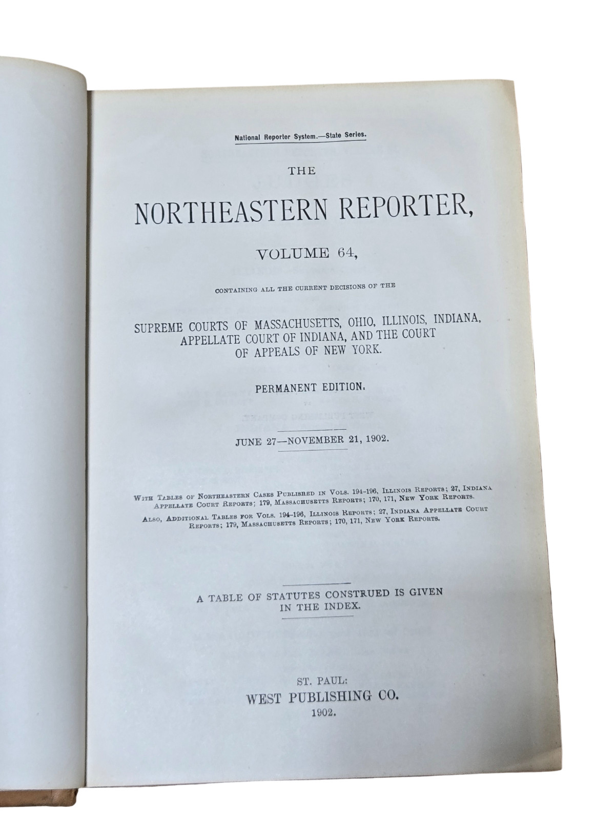 Northeastern Reporter Vols 64, 66, 68 & 69 (1902–1904) Antique Law Books Set of4