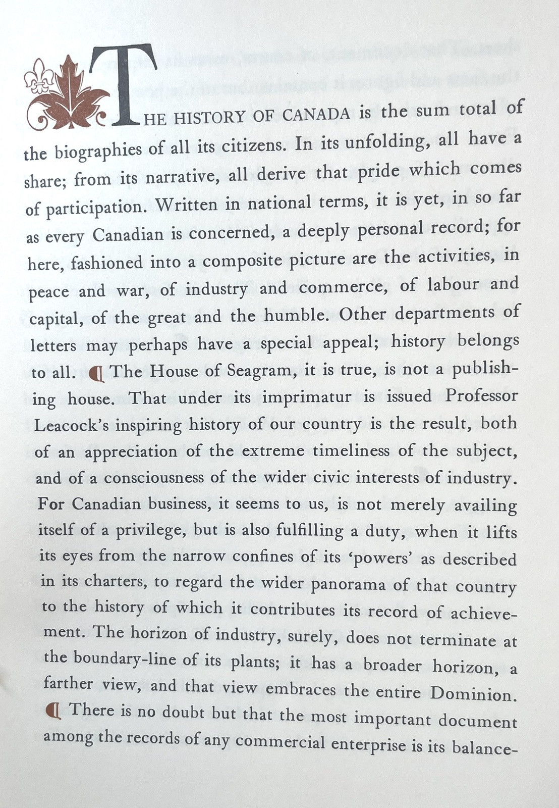 1941 1st Edition “Canada The Foundations of Its Future” Hardback Stephen Leacock