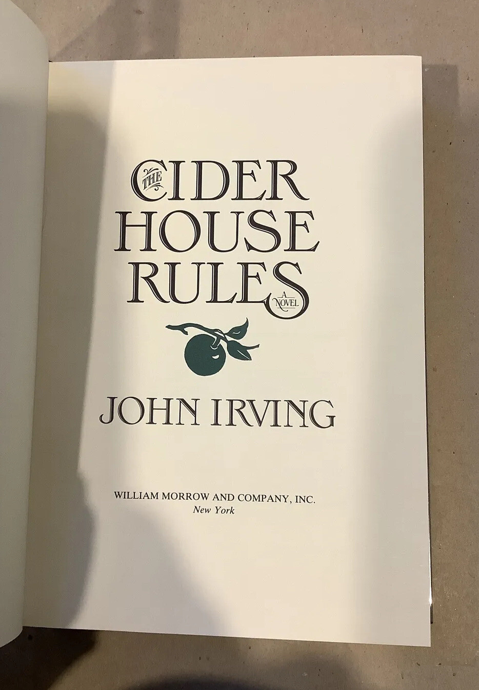 The Cider House Rules by John Irving SIGNED! Ltd Special Ed William Morrow 1985