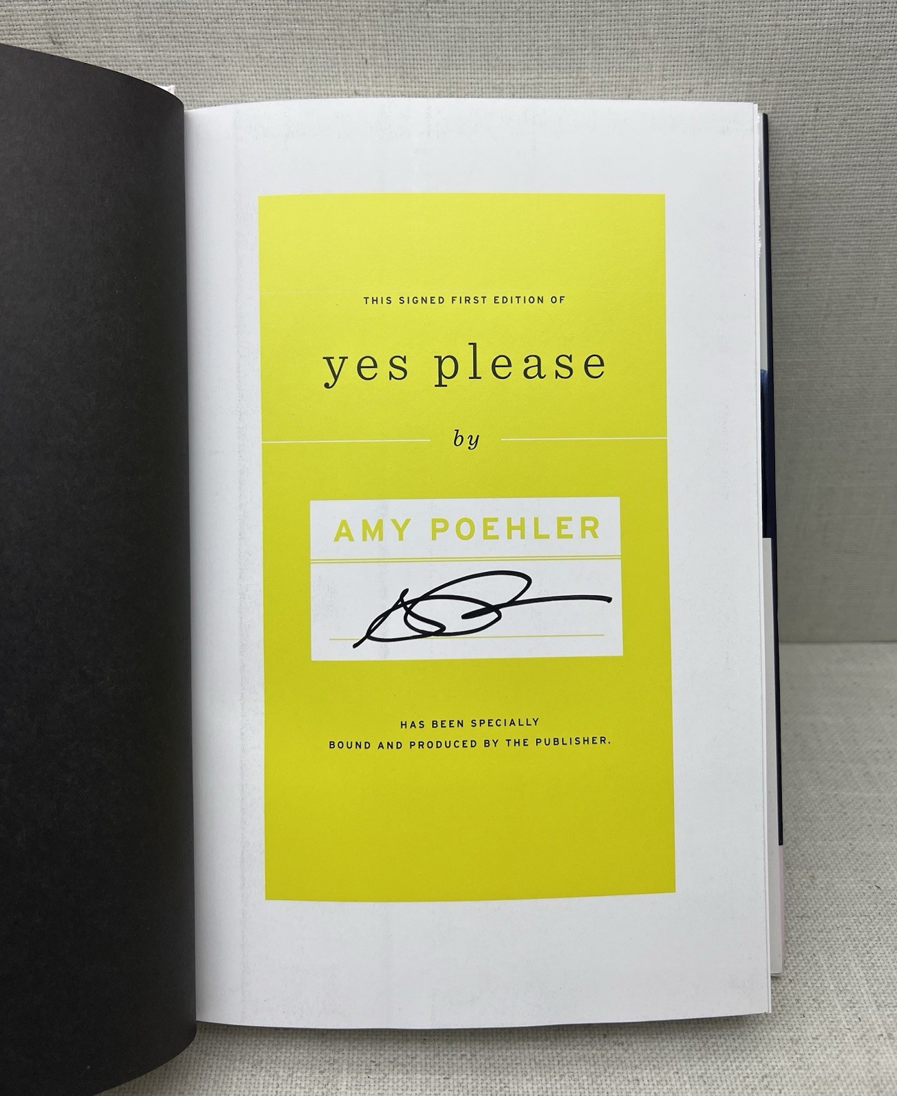 Yes Please by Amy Poehler SIGNED First Edition 1st Printing 2014 Hardcover