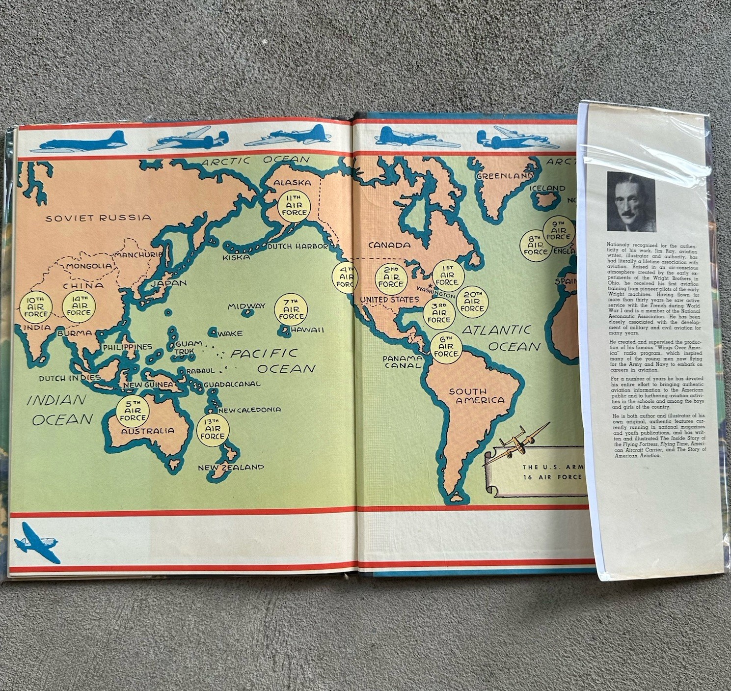The Story of the U. S. Army Air Forces,Jim Ray Hardcover With Dust Jacket 1945