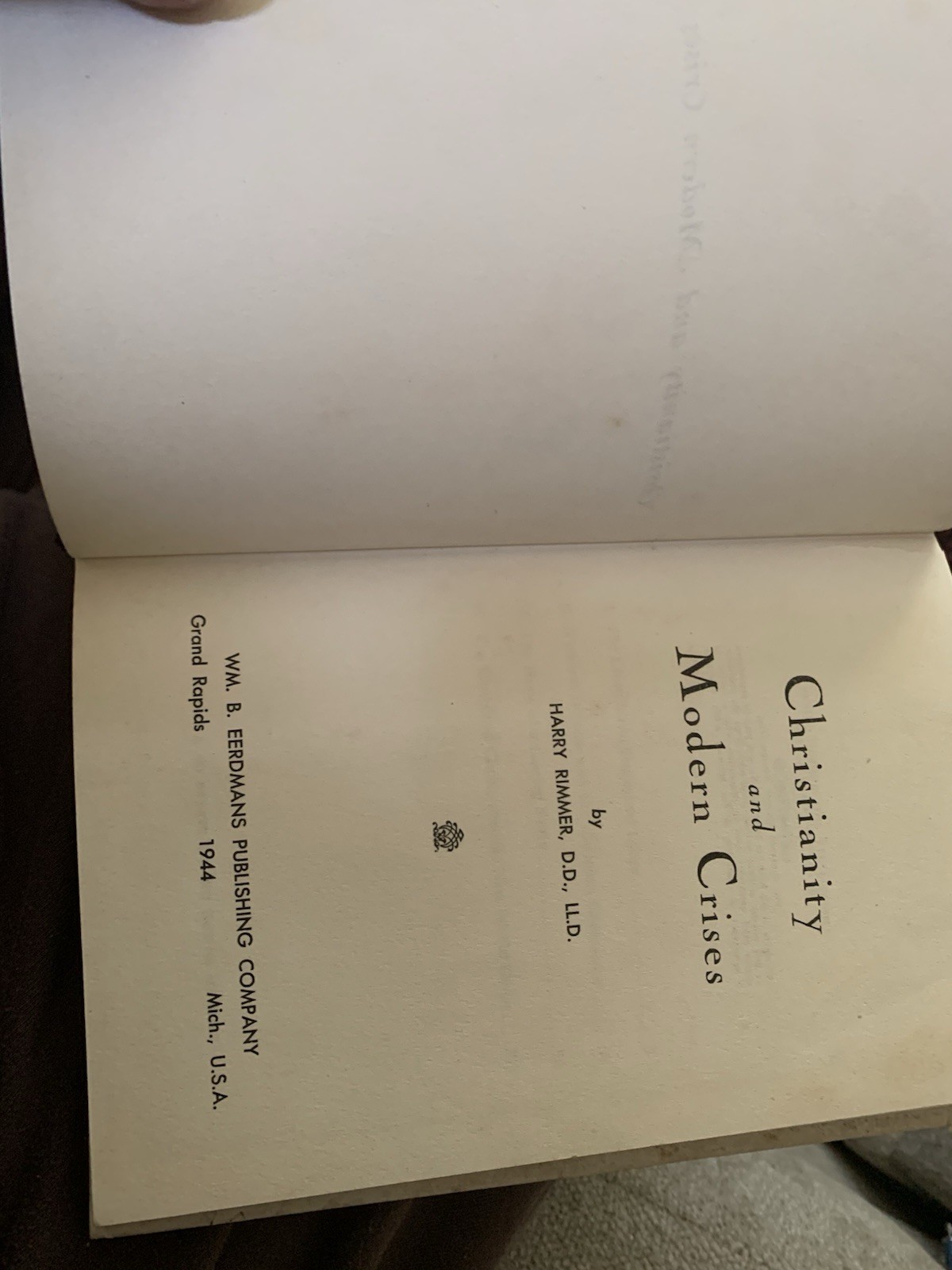 Christianity And Modern Crises Harry Rimmer HBDJ