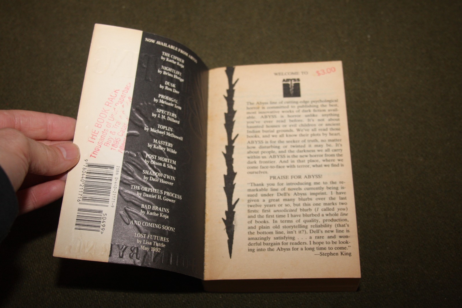 Whipping Boy by John Byrne 1992 PB 1st Print Dell Abyss Horror – Signed