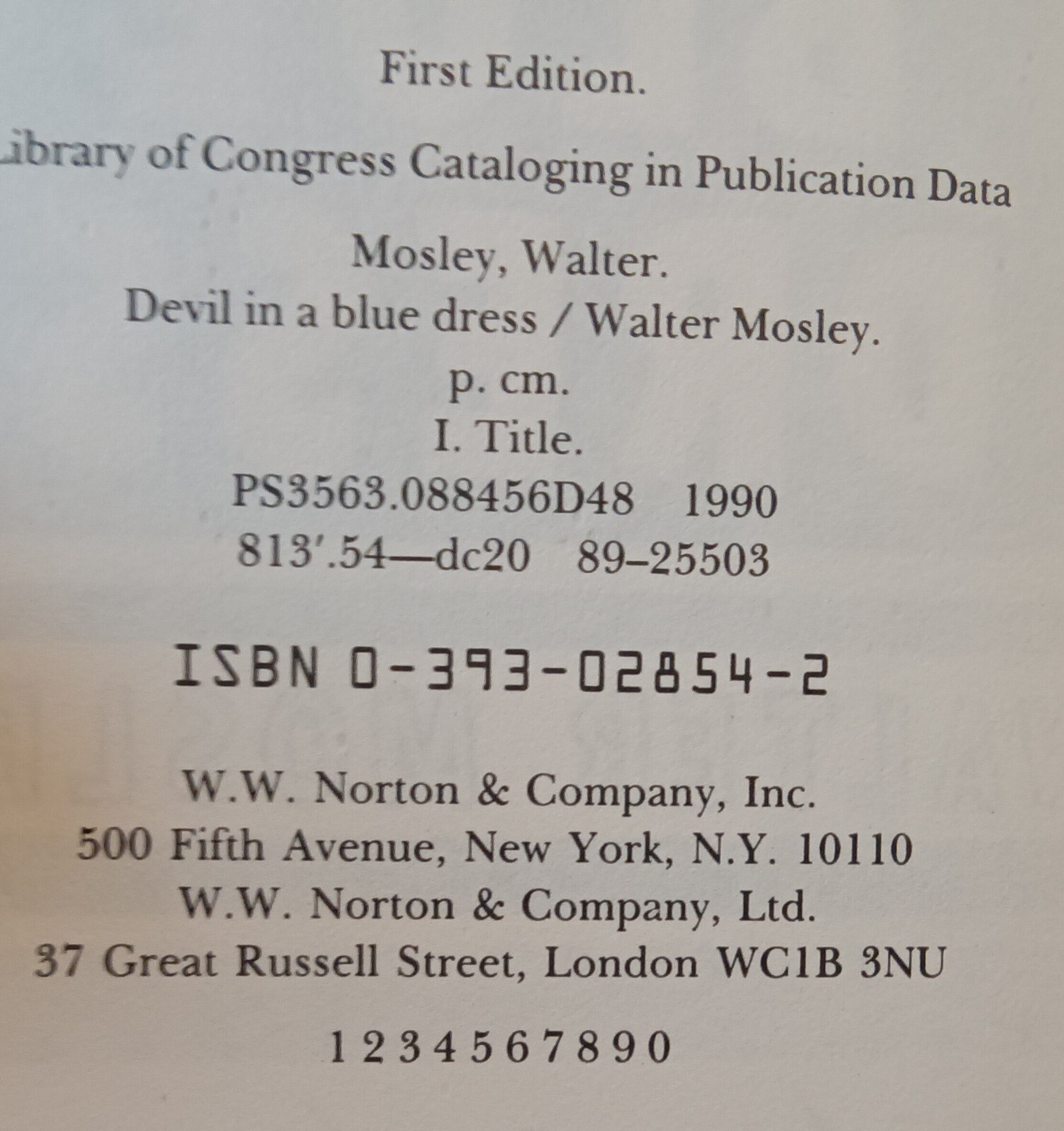 DEVIL IN A BLUE DRESS by Walter Mosley BRAND NEW SIGNED 1ST/1ST FINE UNREAD HC