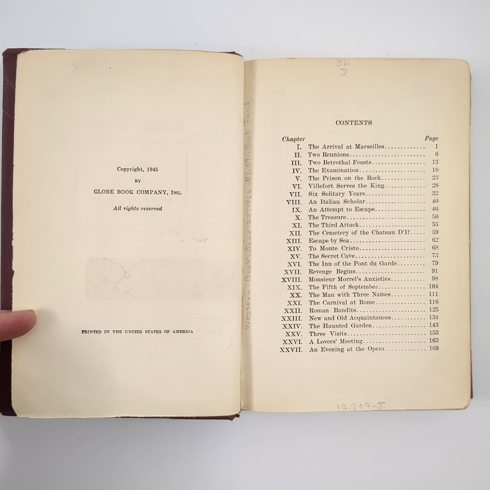 Count of Monte Cristo Adapted Adventure Hardcover Book Alexandre Dumas 1945