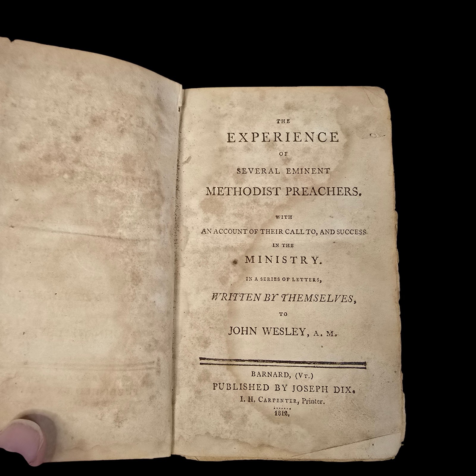 John Wesley. The Experience of Several Eminent Methodist Preachers 1812