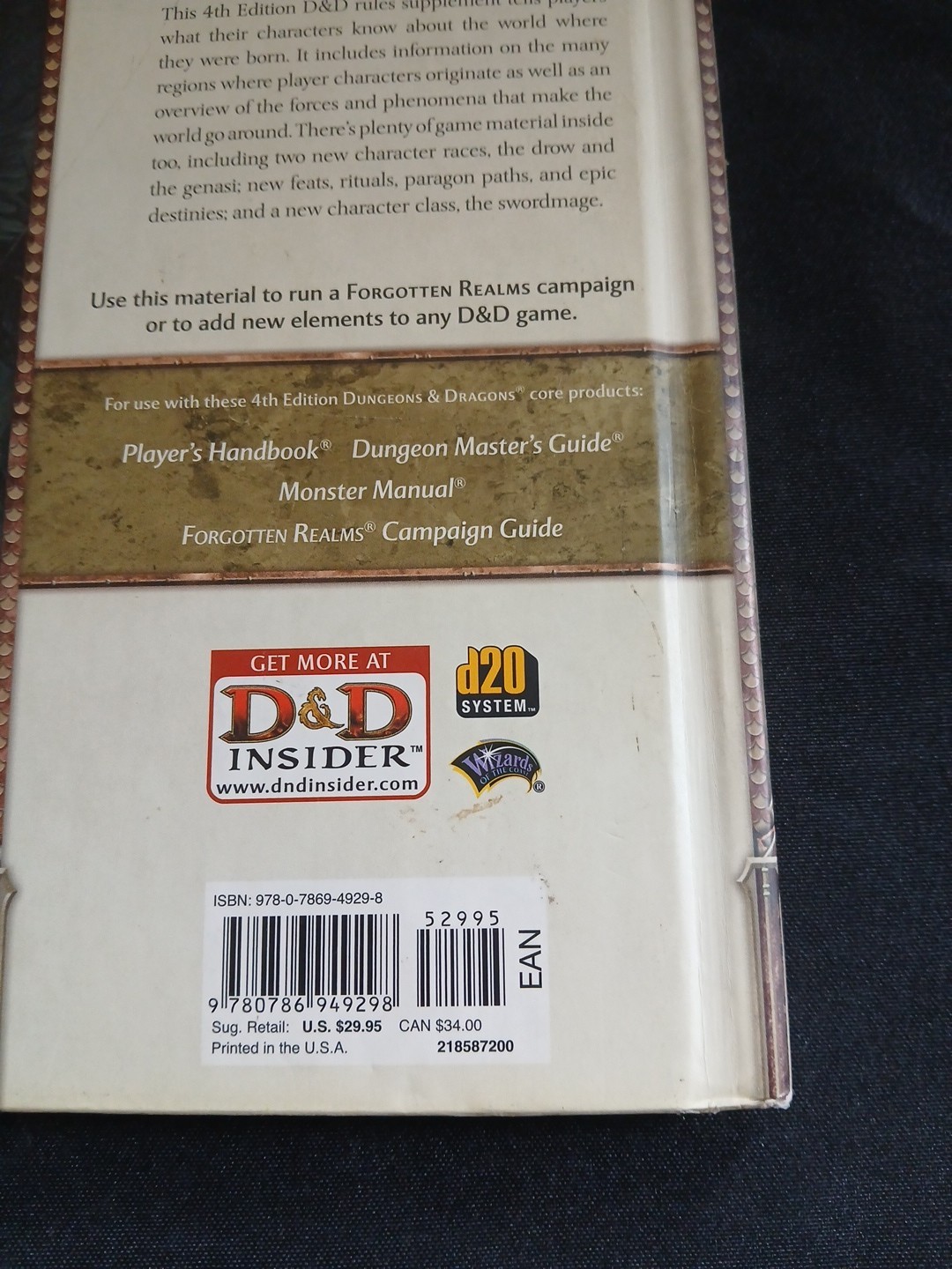 Forgotten Realms Player’s Guide by Wizards RPG Team (2008, Hardcover)