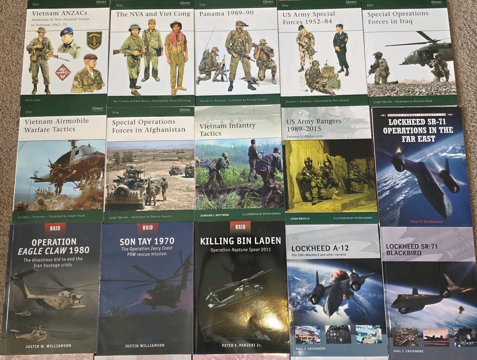 Lot of 28 Osprey Elite Warrior Combat Raid Series Illustrated Military War Books