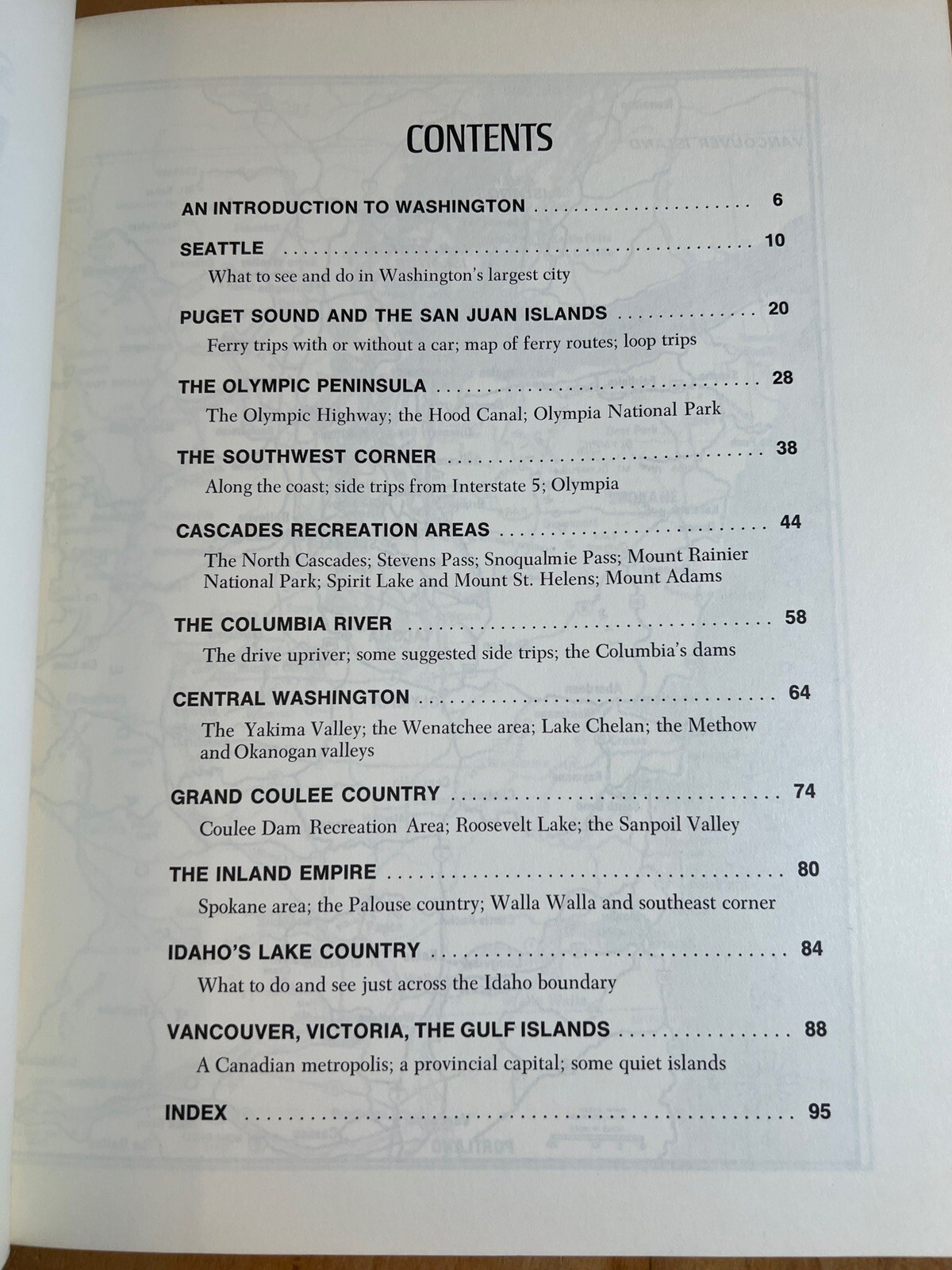 Vintage Sunset Travel Guide to Washington 1969 Black & White Photos Maps Text