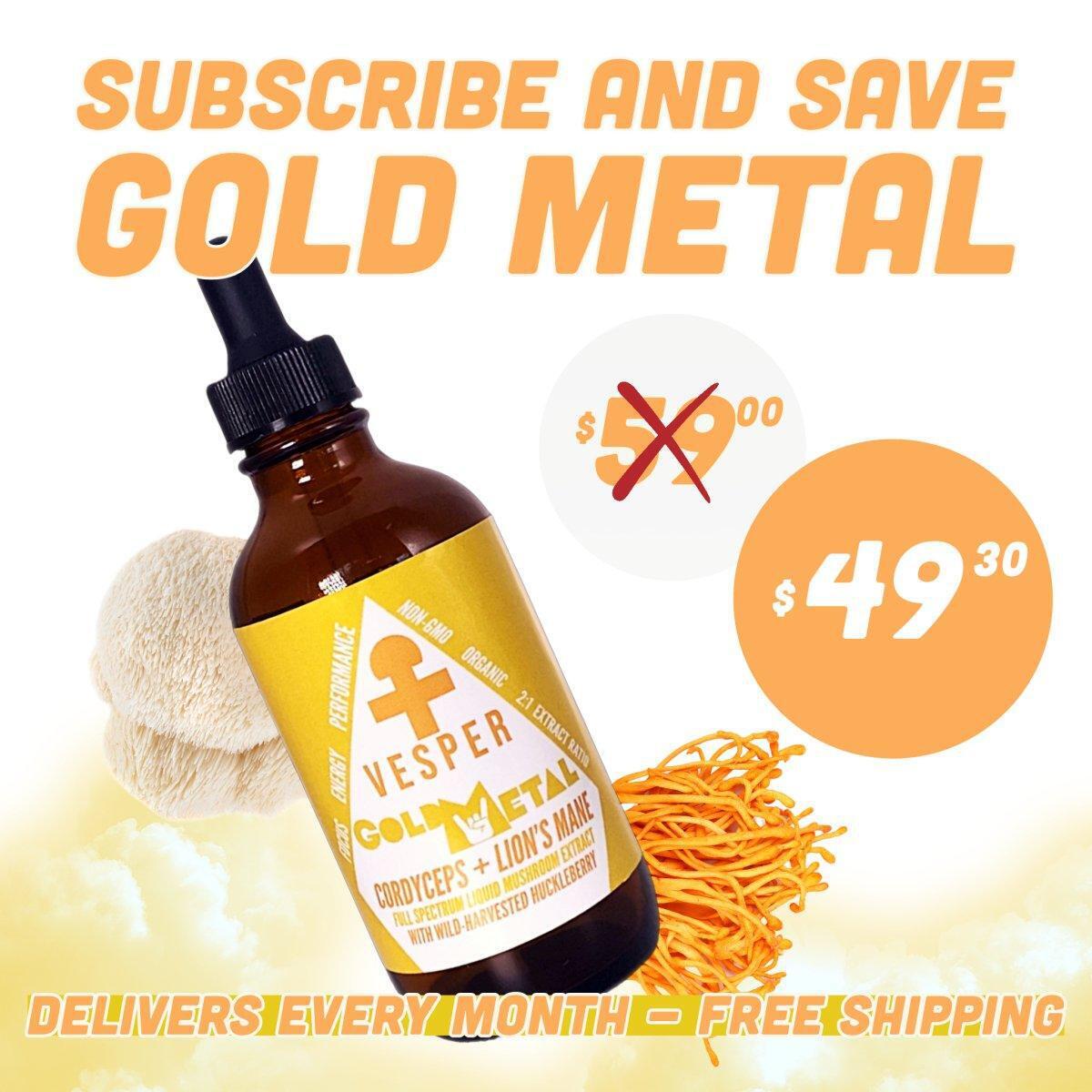 Gold Metal – Cordyceps and Lion’s Mane Blend – (4oz./120ML)