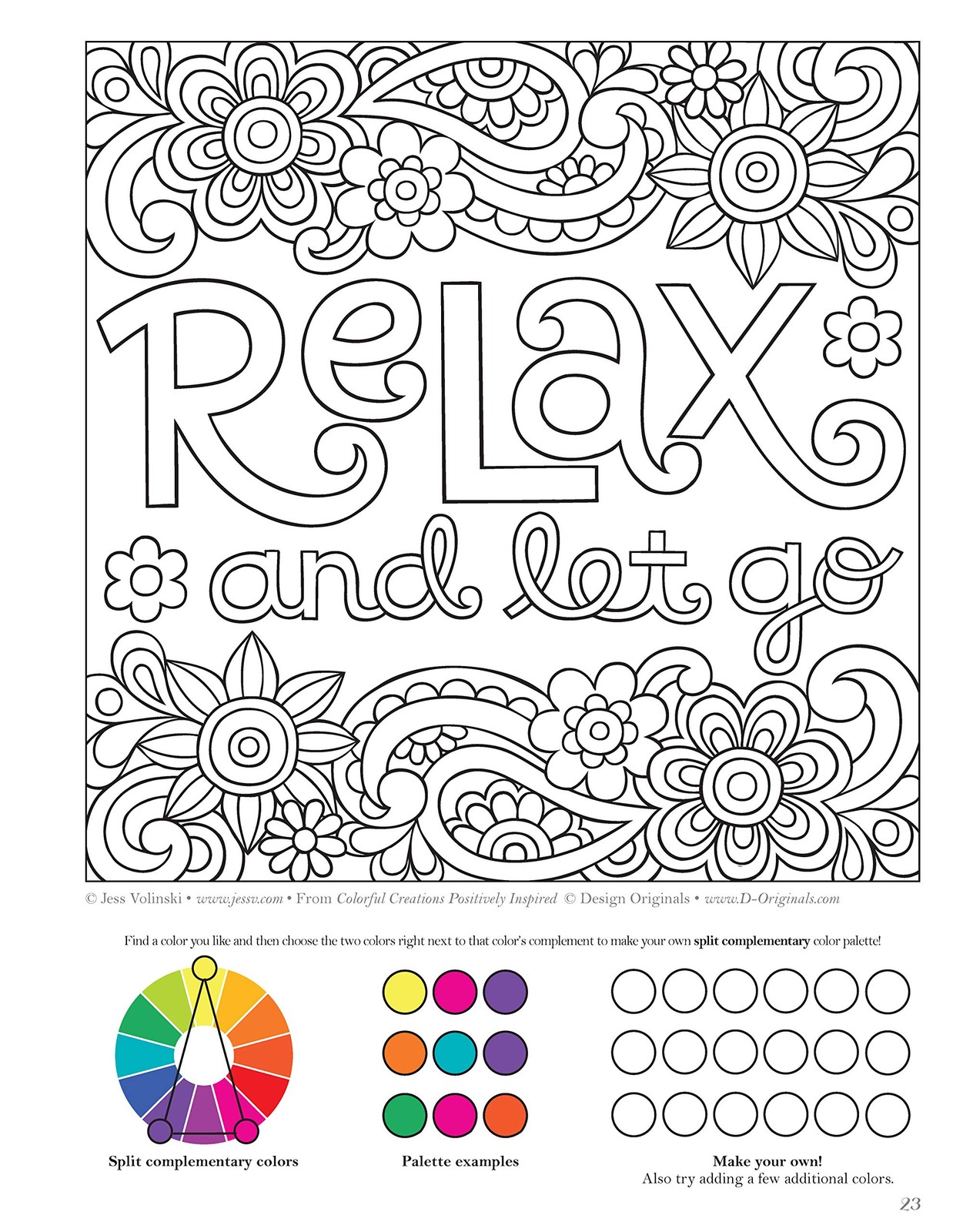 Colorful Creations Positively Inspired Coloring Book: Book Pages…