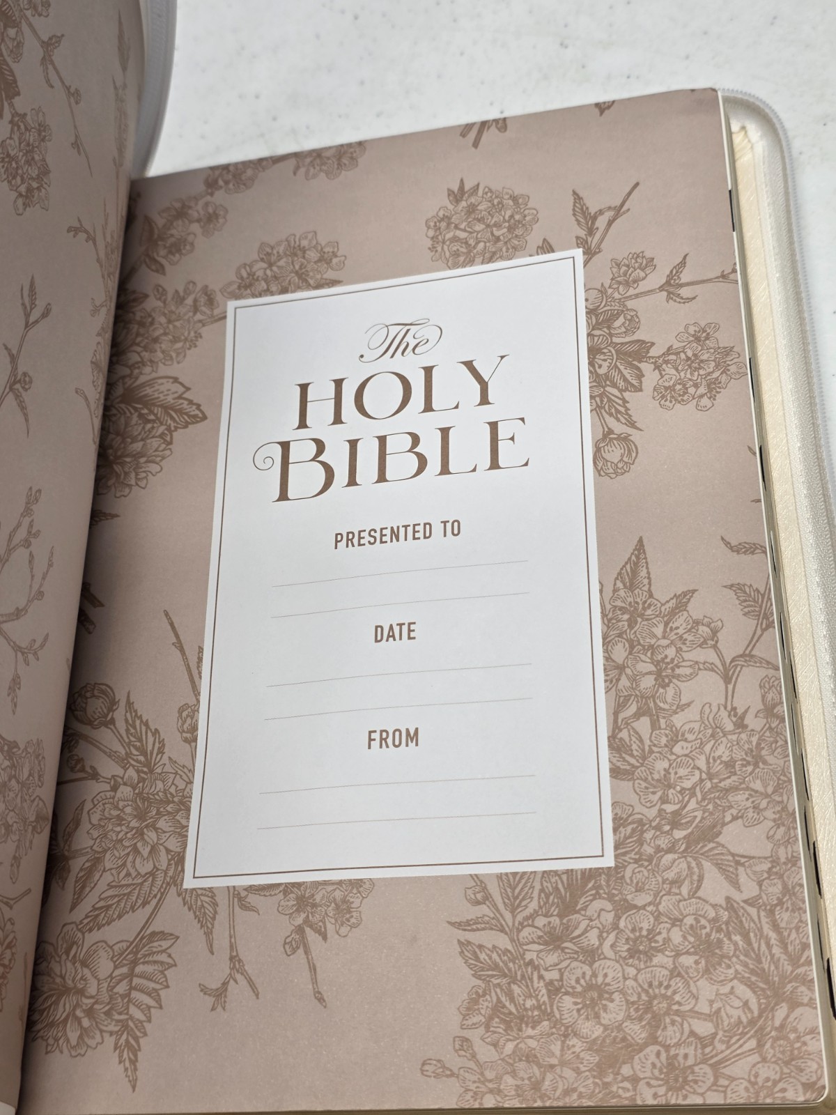 KJV Bible Pocket W/Zip Faux Leather, White/Gold by Christian Art Gifts (English)