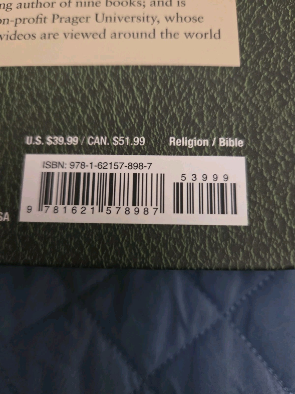 The Rational Bible: Genesis by Dennis Prager 2019 Hardcover Alperson Edition
