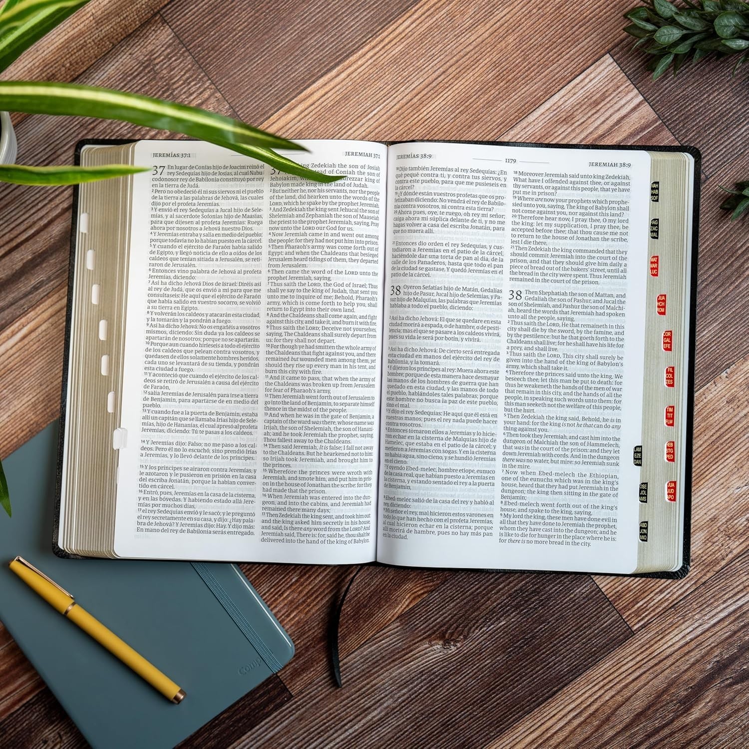 Bilingual Bible Large Print Imitation Leather Spanish English 2024 Edition