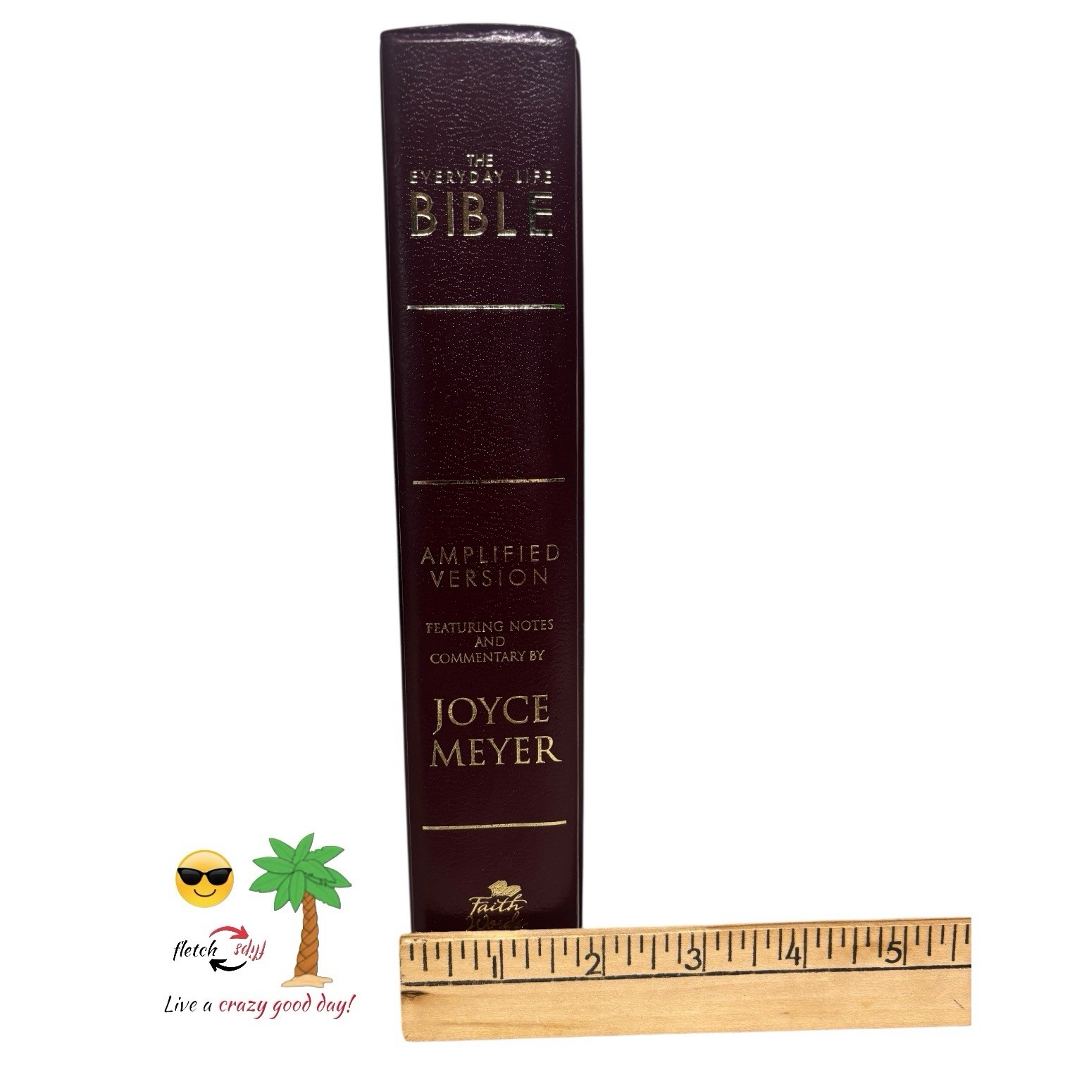 Joyce Meyer Everyday Life Bible Amplified Version FaithWords Burgundy / New L👀K