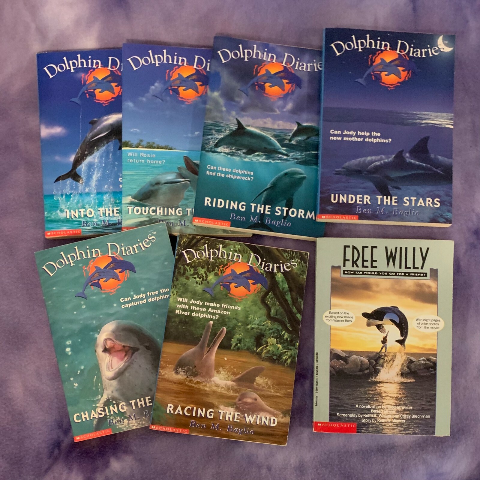 Lot of 7 Dolphin Diaries Paperback Books Complete 1-6 Set Ben Baglio + Bonus 🐬