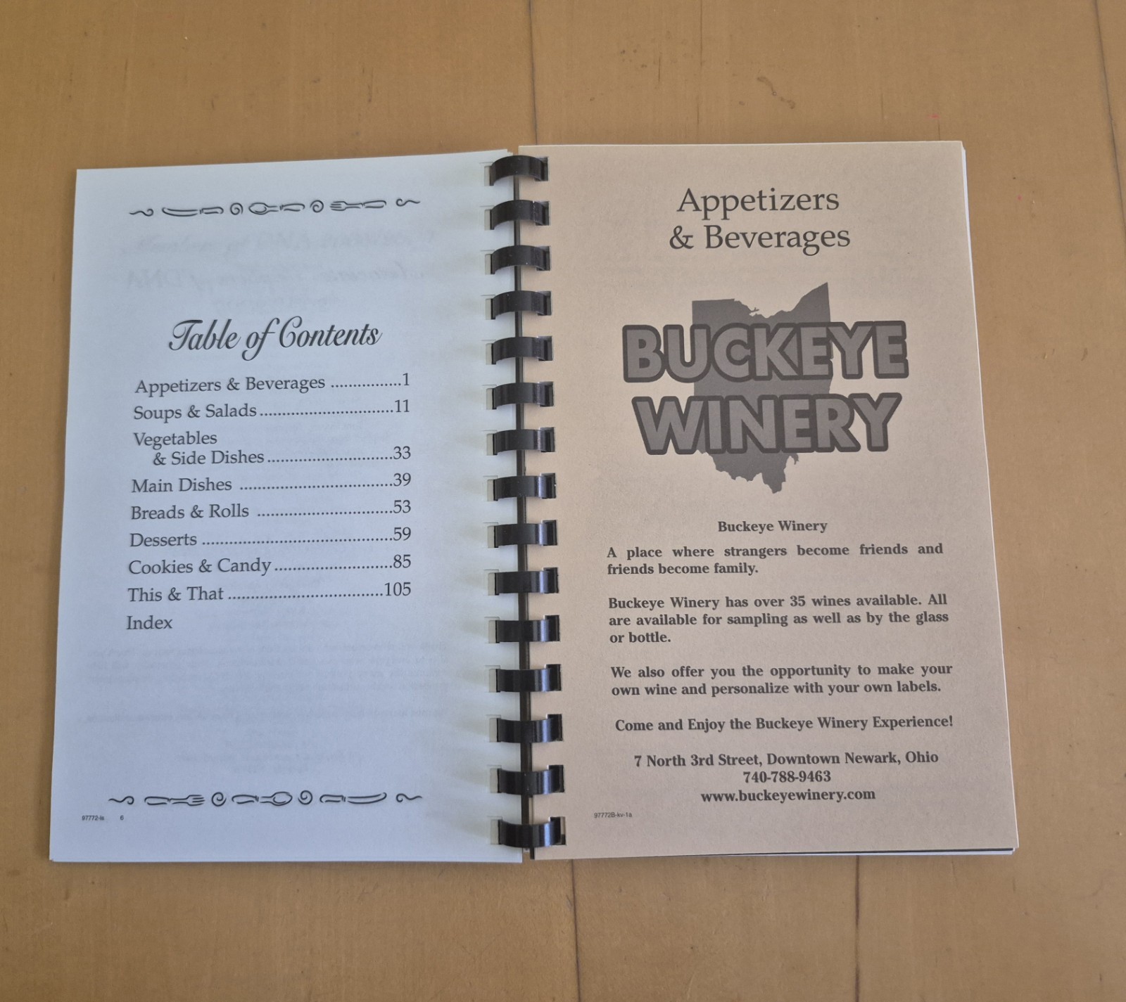 A Taste of Downtown Newark Ohio Assoc. Cookbook 2009 Morris Press Spiral Bound