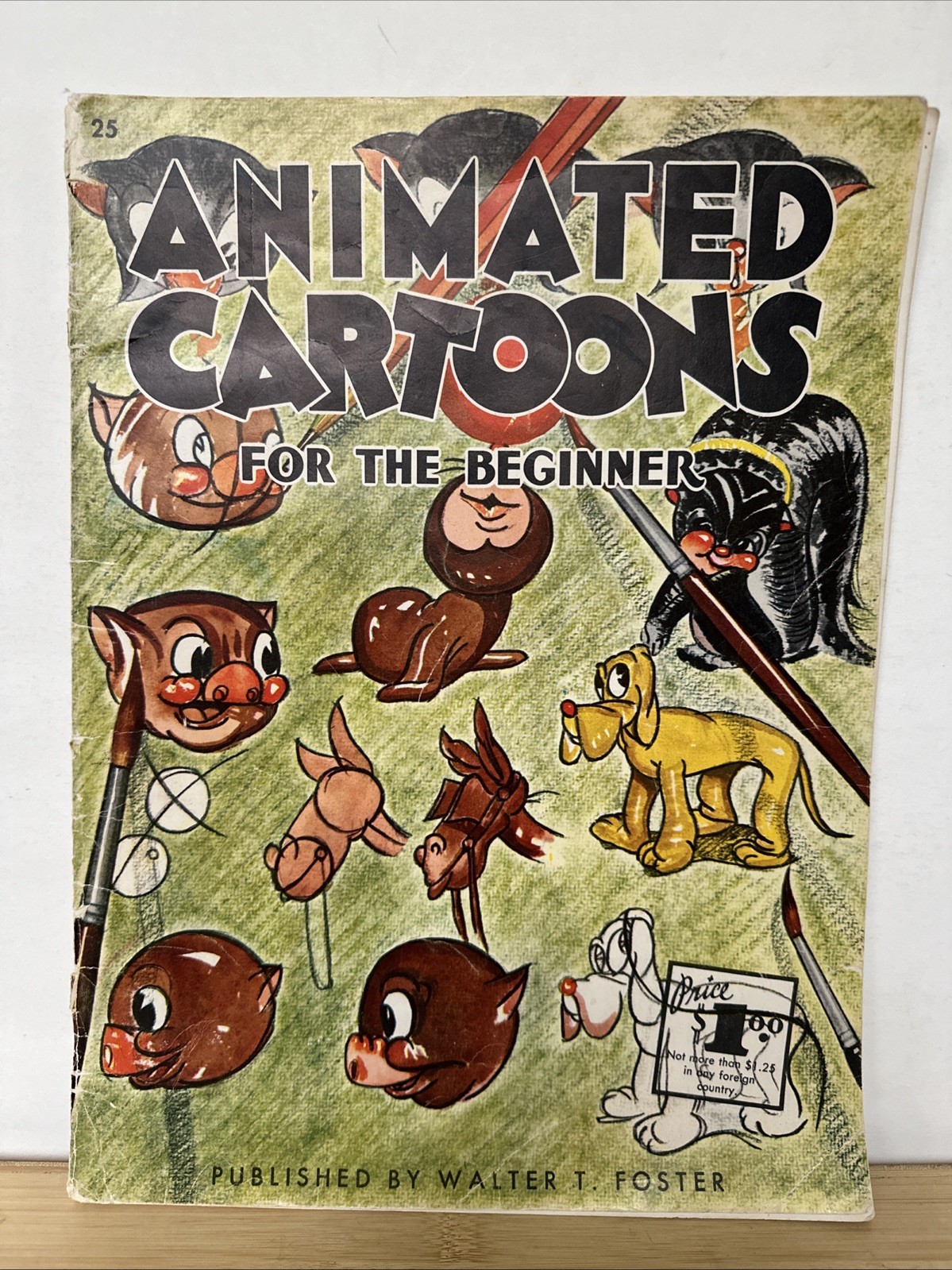 MCM Animated Cartoons For The Beginner By Walter T. Foster Art Book VINTAGE COOL