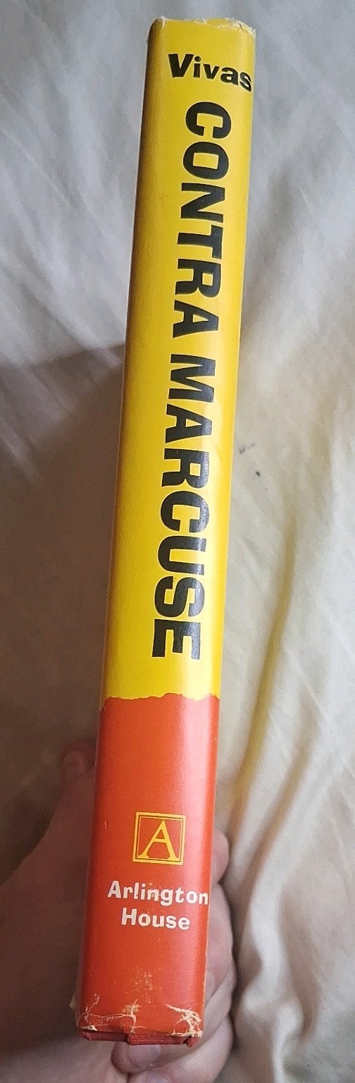 CONTRA MARCUSE By Eliseo Vivas Hardcover/DJ 1971 Arlington House