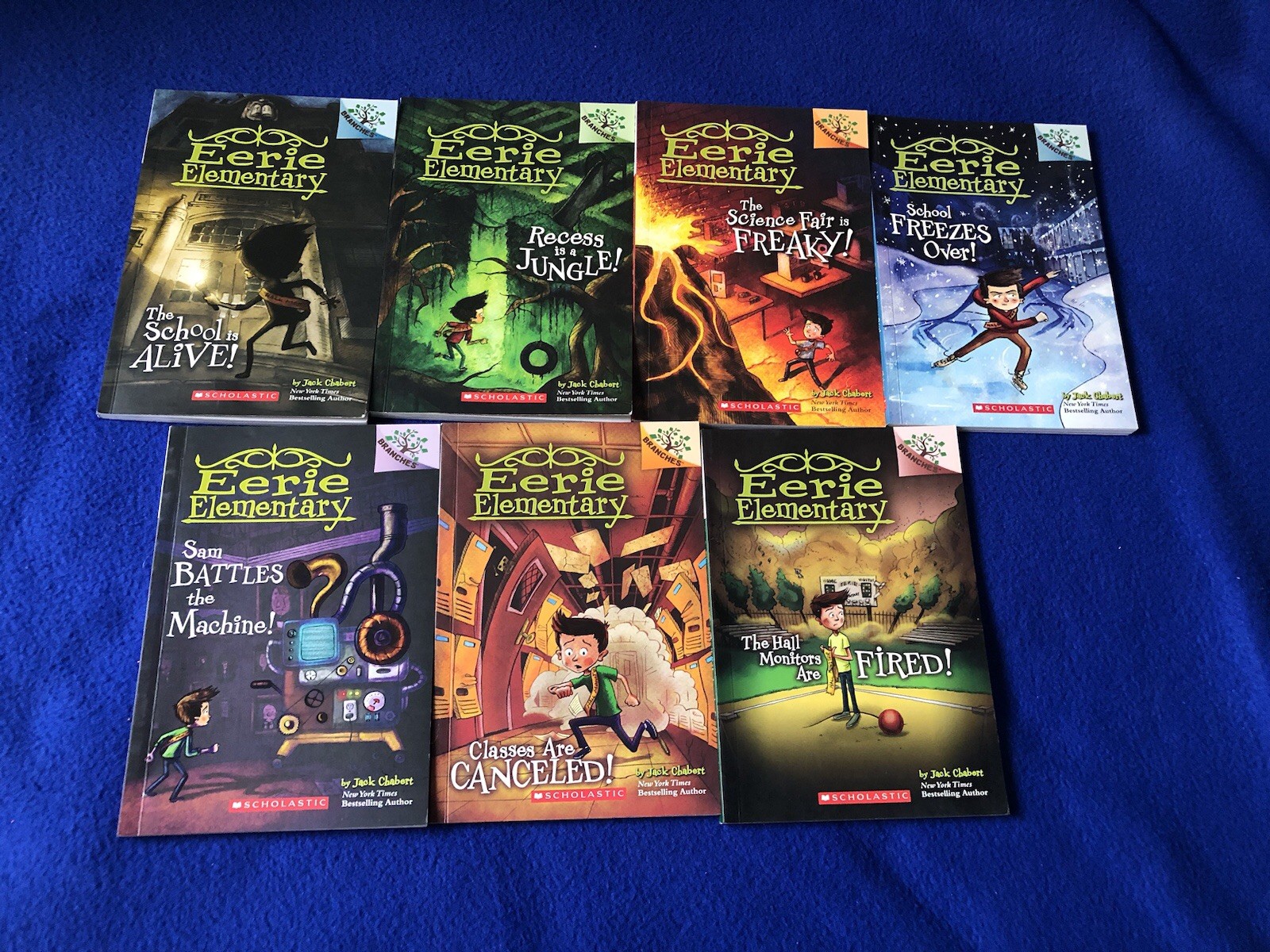 Eerie Elementary Lot Of 7 Books Scholastic Branches Jack Chabert #1 -#3-8. No #2
