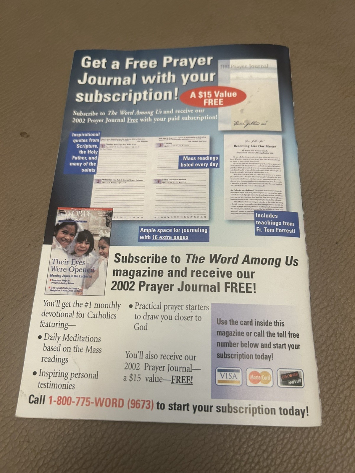 The Word Among Us Daily Meditations December 2001 Advent Edition Catholic VTG