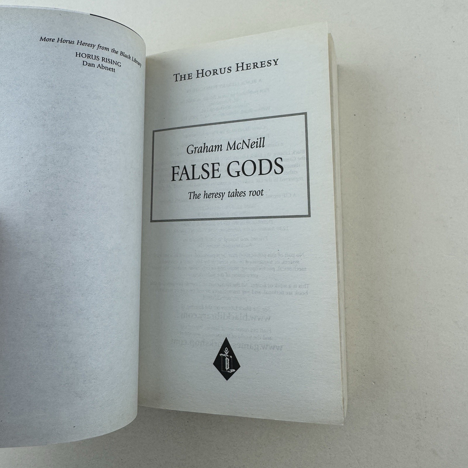 Horus Rising + False Gods Warhammer 40K Horus Heresy 1-2 Paperback Lot MMPs