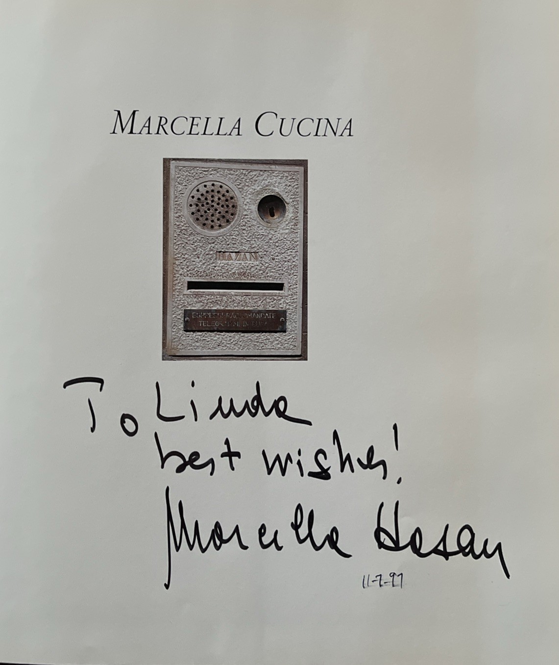 Marcella Cucina by Marcella Hazan SIGNED 1st Edition 1997 Italy- HB-DC-1D