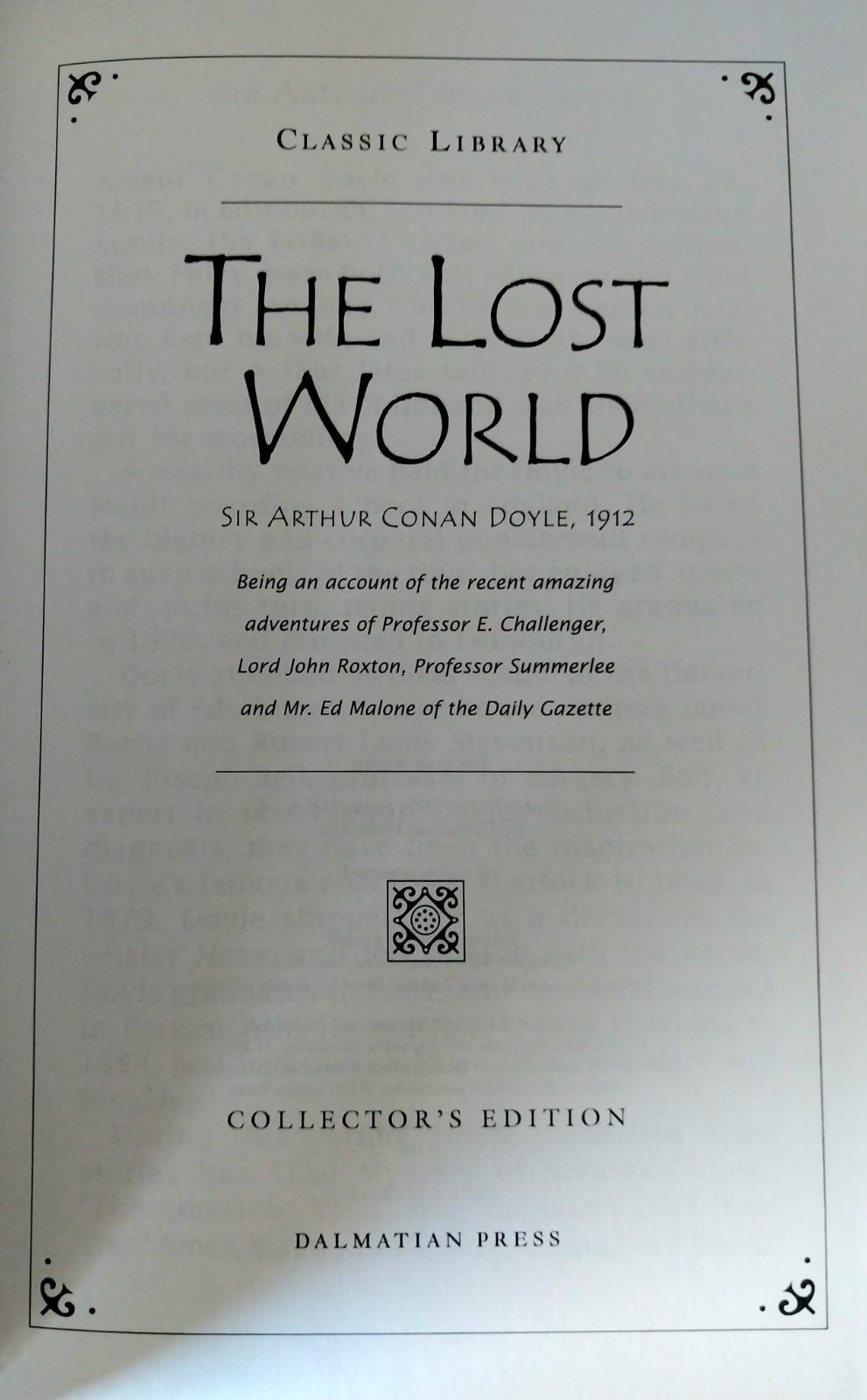 Arthur Conan Doyle – The Lost World – Dalmatian Press Collector’s Edition 2004