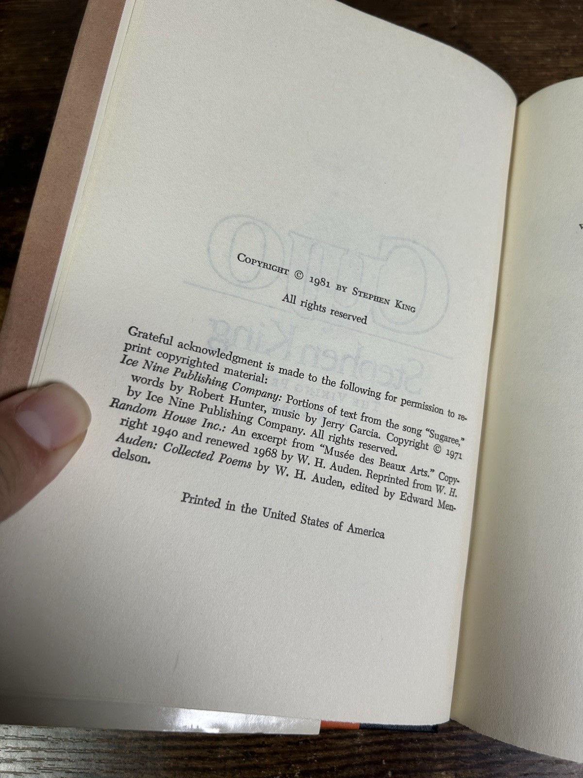 Cujo Stephen King Book Club Edition hardcover with dust jacket 1981 Viking