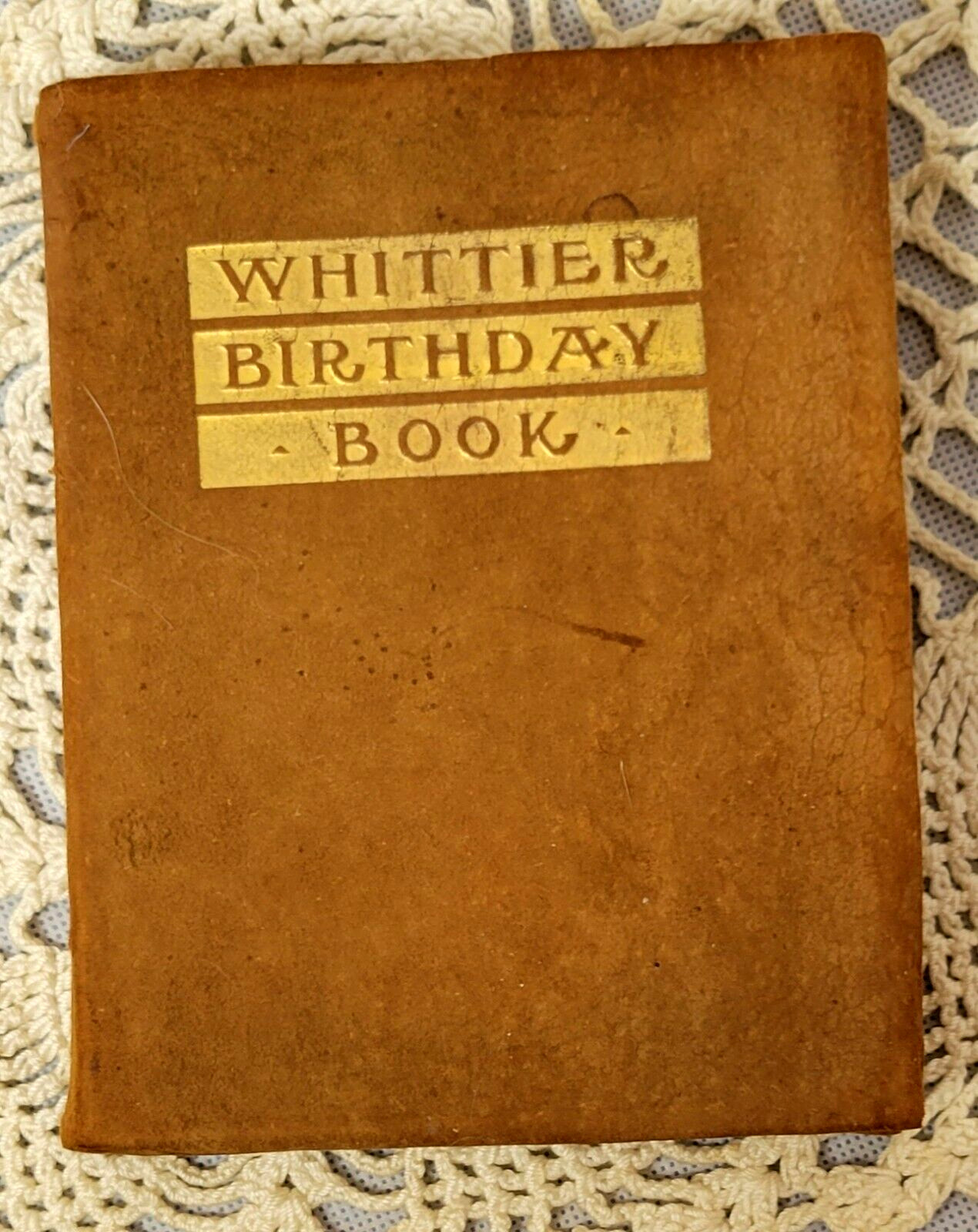 Whittier Birthday Book (1910, Suede Cover) Unmarked Pages