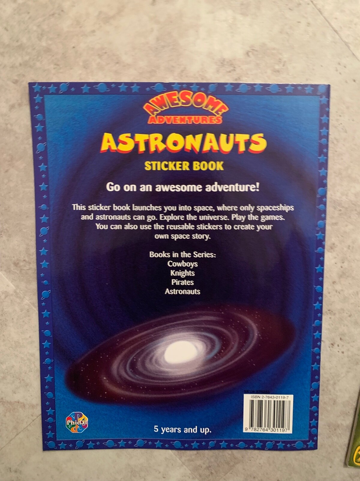 2 Awesome Adventures Reusable Sticker Book – ASTRONAUTS & SAMURAI. Unused!