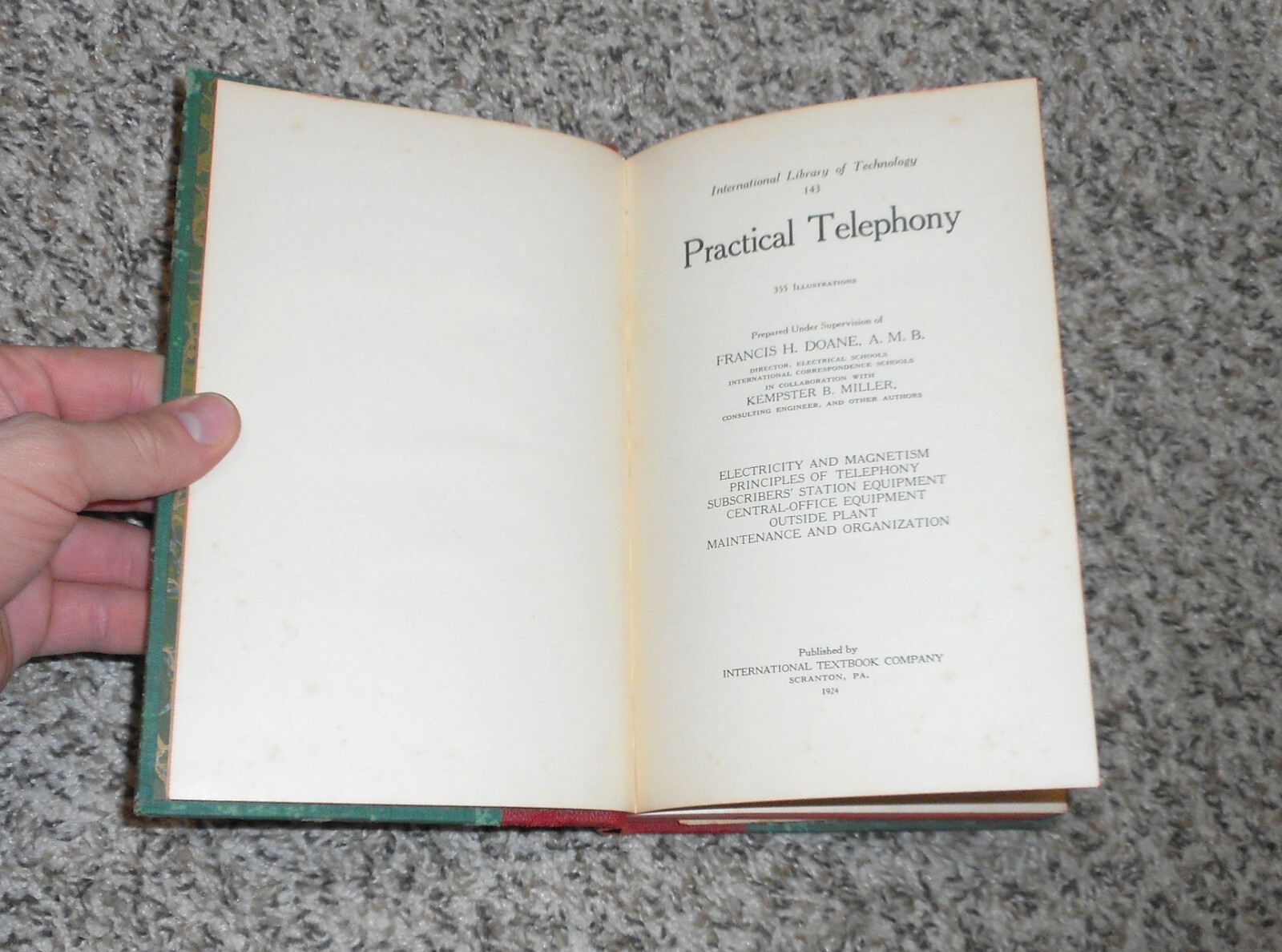 1924 International Library of Technology Practical Telephony Doane Book