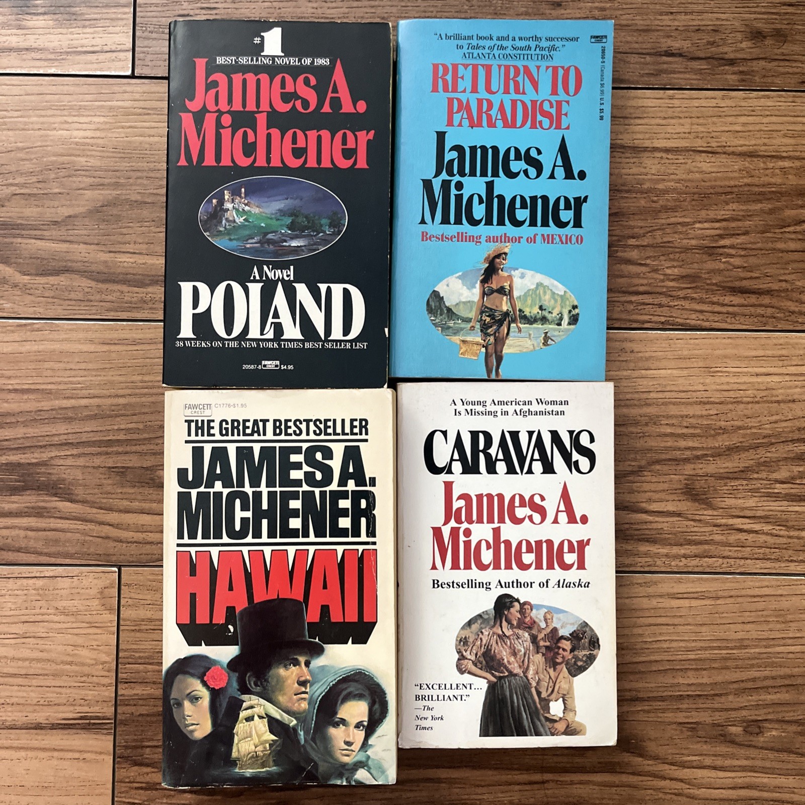 VINTAGE James A. Michener Book Lot of 7 Paperback Reader Novels Adventure