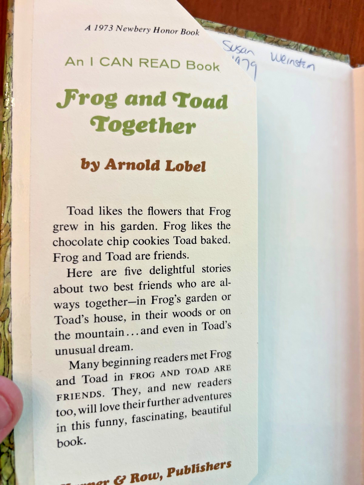 FROG AND TOAD – FIRST EDITION HARDCOVER DJ LOT OF 3 BOOKS 1970’S by ARNOLD LOBEL