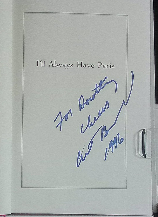Art Buchwald signed-I’LL ALWAYS HAVE PARIS- 1996 1st/1st HBDJ