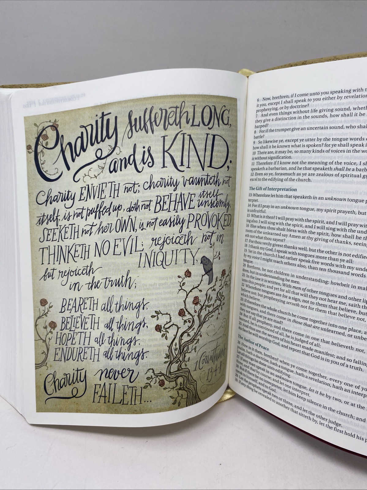 KJV Beautiful Word Bible Italian Duo-tone Tan Pink (Journaling Note Wide Margin)