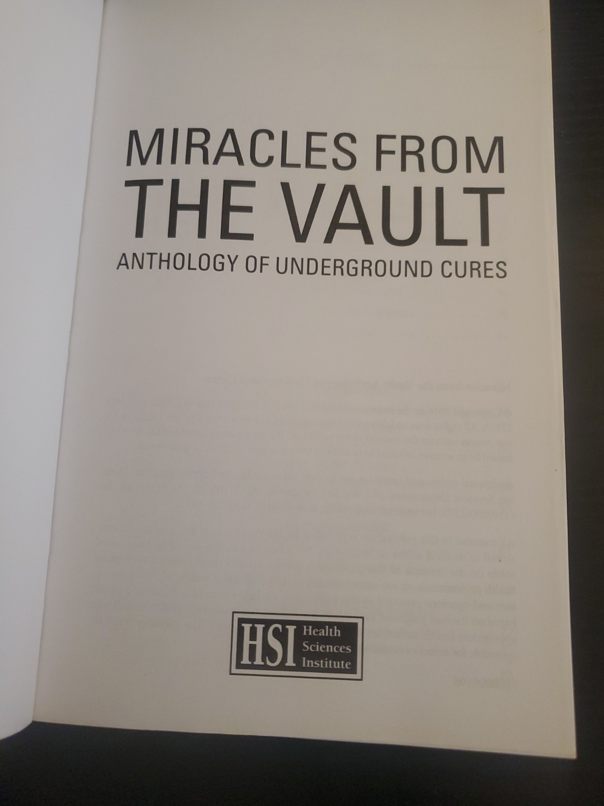 Miracles From The Vault Institute Of Health Sciences PB Red Brown 2020 USA